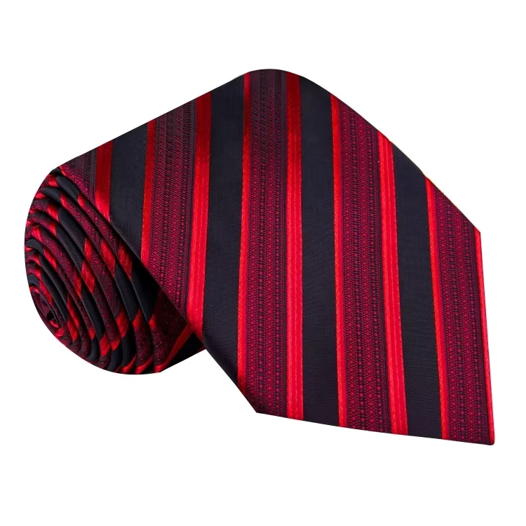 Classic-Striped-100-Polyester-Mens-Neckties-Eco-Friendly-Durable-Italian-Luxury-Design-Wedding-Business