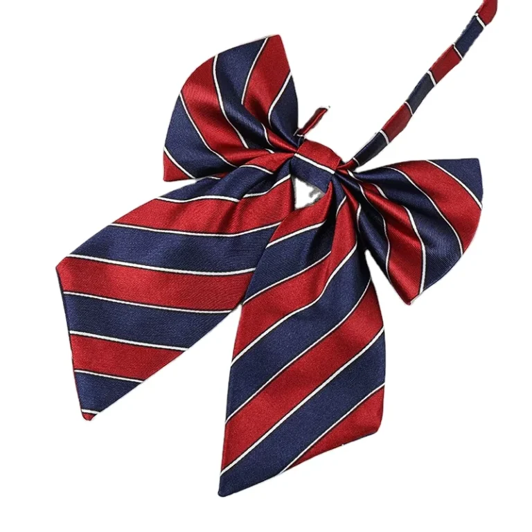 Classic-Striped-Pre-tied-Bow-Tie-Polyester-Woven-for-School-Uniforms-Daily-Wear-Costumes