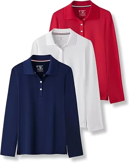 Classical-Plain-Polo-School-Uniform-Tshirt-Autumn-Youth-Button-Design-White-Uniform