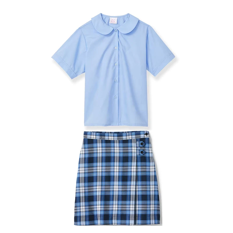 Clothes-Wear-for-Student-Girls-Blouse-Skirt-Set-Dress-Short-Sleeved-Skirt-Set-Girls-Childrens-Kindergarten-School-Uniform-Set