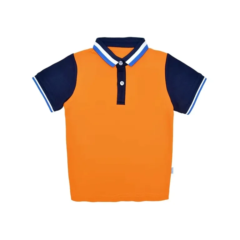 Colar-T-Shirt-for-School-Children-Summer-Orange-Polo-Shirt-Kindergarten-Preschool-Primary-School-Uniform-Design