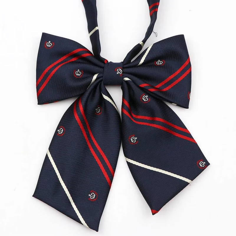 College-Style-Girls-Bowtie-Striped-Red-Blue-School-JK-Uniform-Student-Chic-Handmade-Collar-Butterfly-Shirt-Accessories