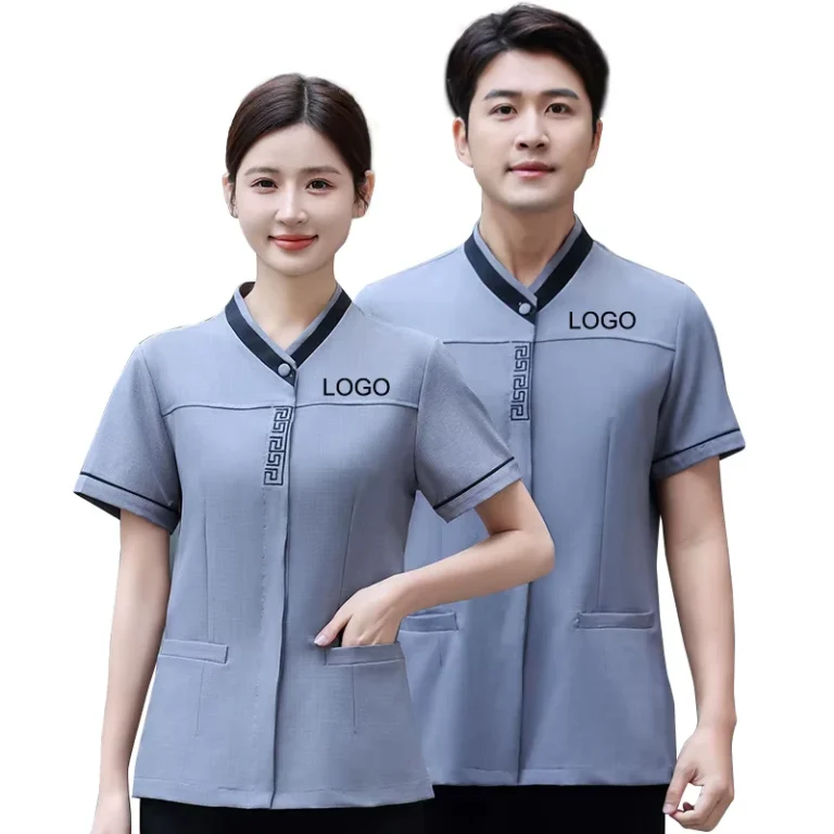 Collored-Work-Short-Sleeve-Shirt-Blue-Polo-Shirt-School-Uniform-Housekeeping-Cleaning-Hotel-Uniform-Green-Construction-Shirts