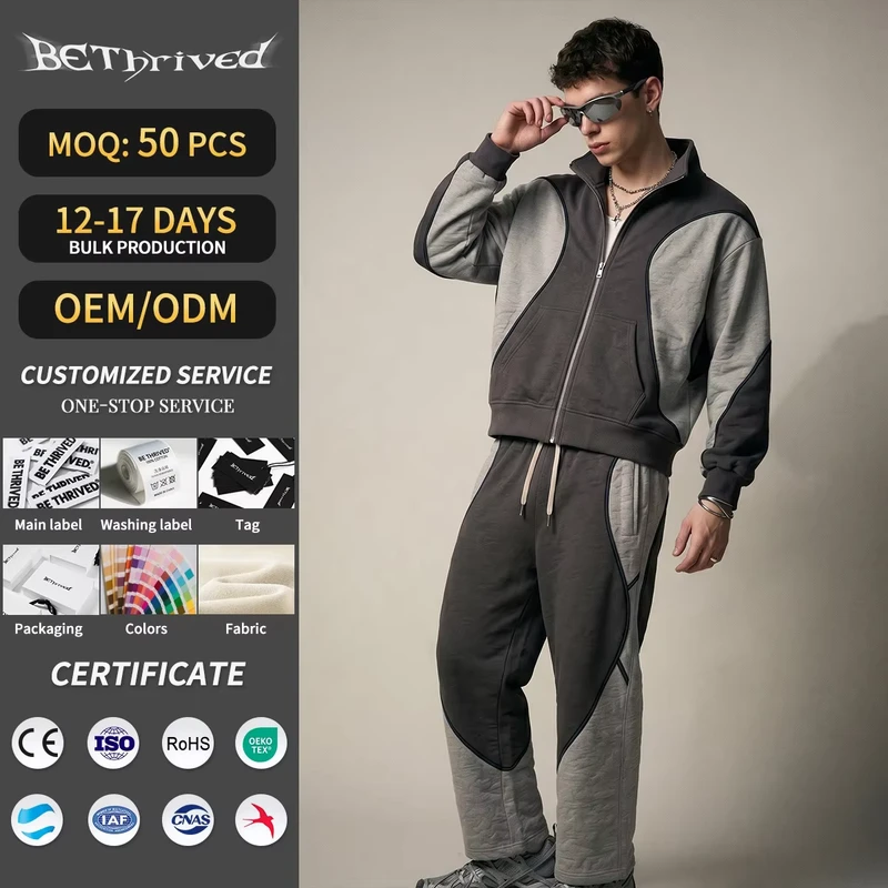 Color-Block-400GSM-Hip-Hop-Oversized-Premium-Athletic-Sweatshirt-Set-Winter-Loose-Fit-Men-2-Piece-Tracksuit-Sweatsuit-OEM