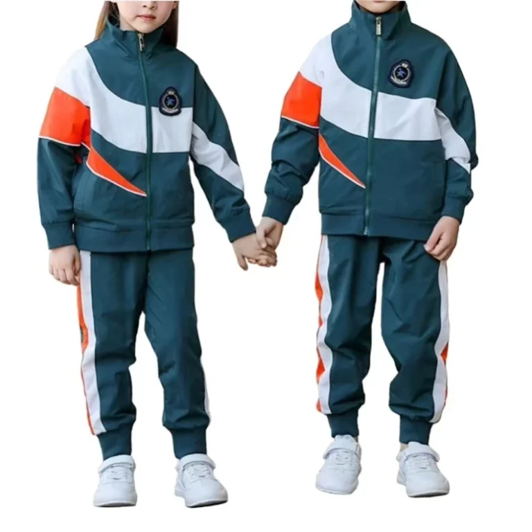 Color-Block-Dark-Green-Primary-and-Middle-School-Unisex-Sports-Wear-Customized-Kindergarten-School-Uniform-Tracksuit