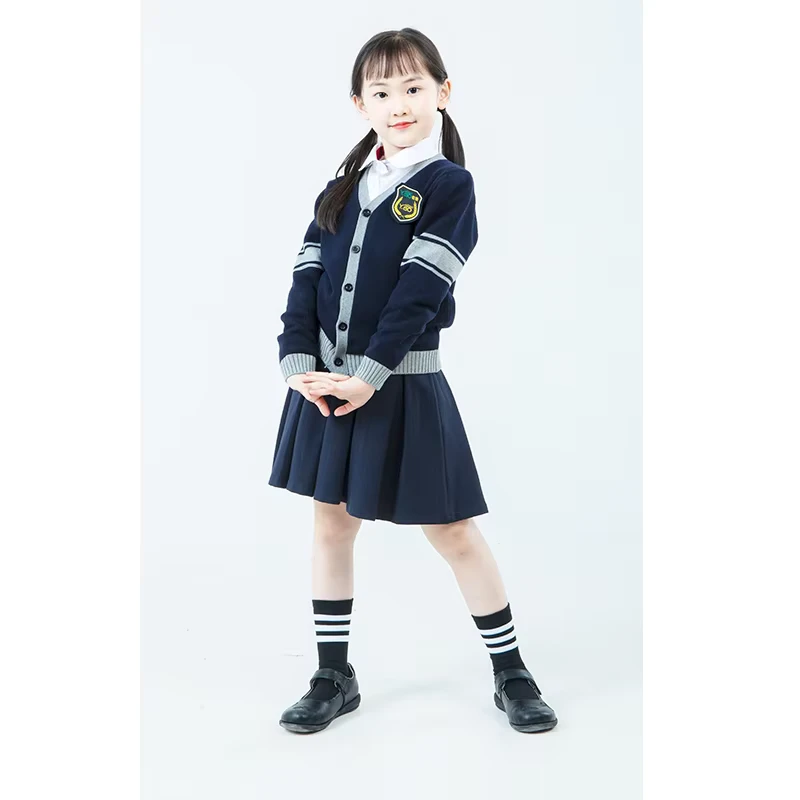 Colored-OEM-Custom-Girls-Boys-Sweater-Cardigan-School-Uniforms-Long-Sleeve-V-Neck-Cotton-Knit-Sweater