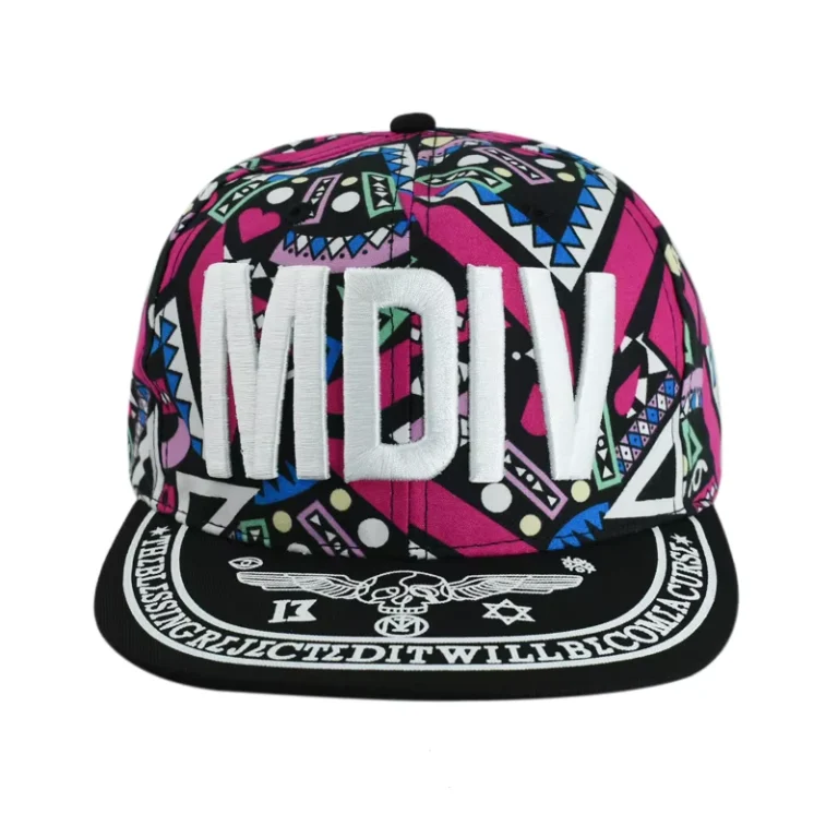 Colorful-Abstract-Pattern-Custom-Logo-Fashion-Street-Style-Hip-Hop-Cap-Adjustable-Casual-Fashion-Snapback-Hat