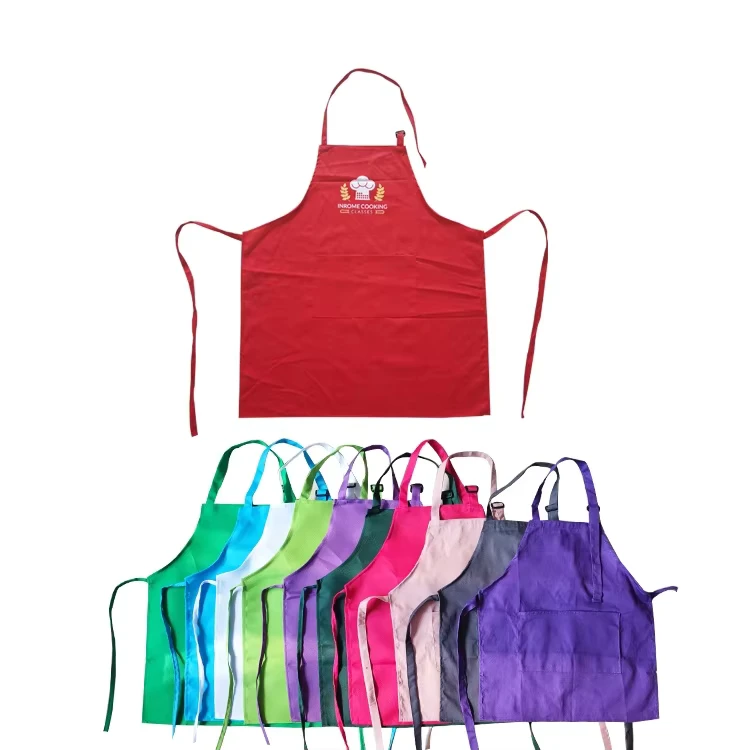 Comfortable-Cotton-Fabric-Cute-Apron-Custom-Logo-Apron-Set-Yellow-Color-Apron-for-Kids