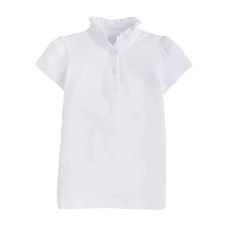 Cotton-Baby-Girl-Short-Sleeve-Polo-Collar-Shirt-with-Button-Front-Quick-Dry-for-Daily-Wear-and-School-Uniforms