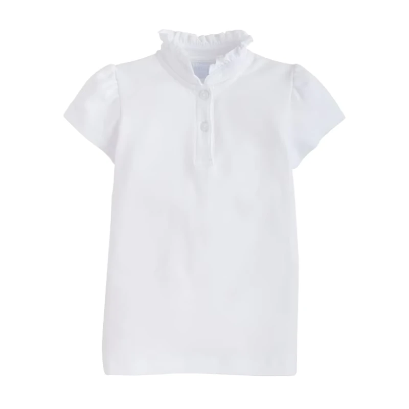 Cotton-Baby-Girl-Short-Sleeve-Polo-Collar-Shirt-with-Button-Front-Quick-Dry-for-Daily-Wear-and-School-Uniforms