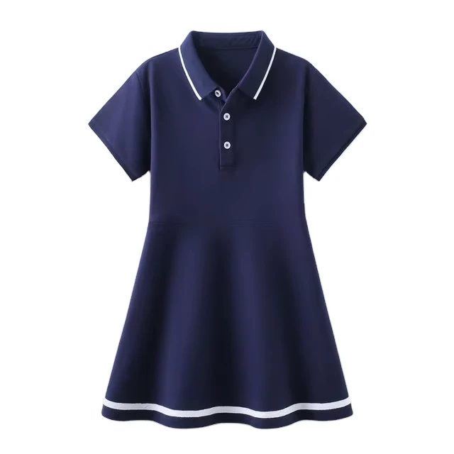 Cotton-Comfortable-Polo-Dress-for-Girl-Fashion-School-Uniform-Kids-Short-Sleeve-Dresses-Children-Clothes-Polo-Dress
