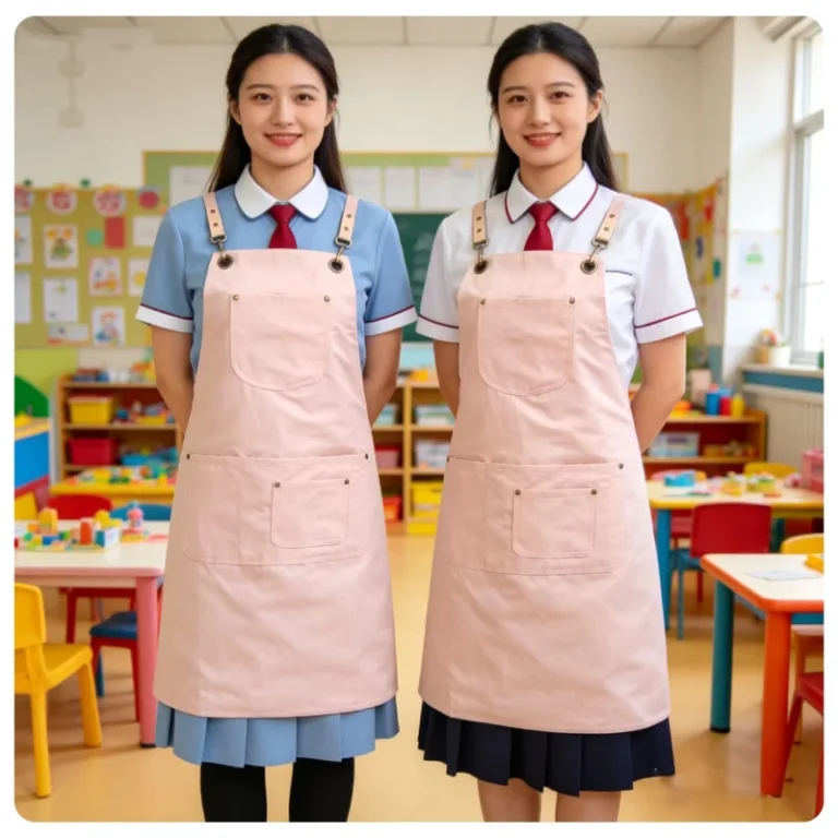Cotton-Double-Sided-Apron-with-Custom-Logo-Womens-Workwear-for-Beauty-Nail-Salons-Milk-Tea-Dessert-Shops