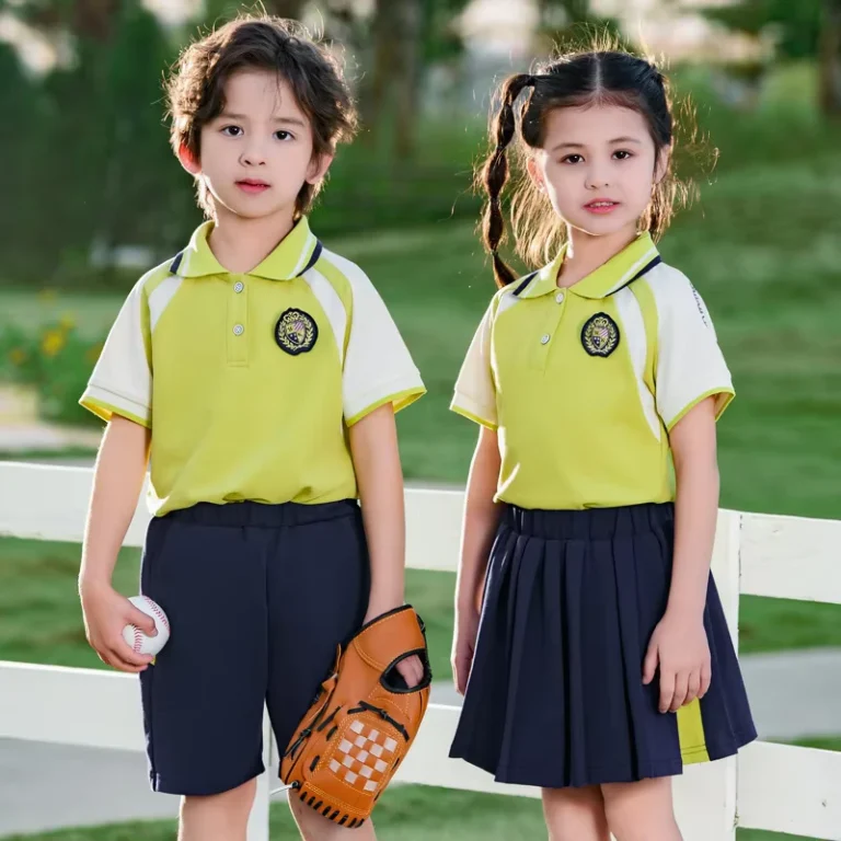 Cotton-Short-sleeved-School-Uniform-Fashion-Polo-Shirt-2-Sets-Can-Be-Customized-logo-Primary-and-Secondary-School-Students