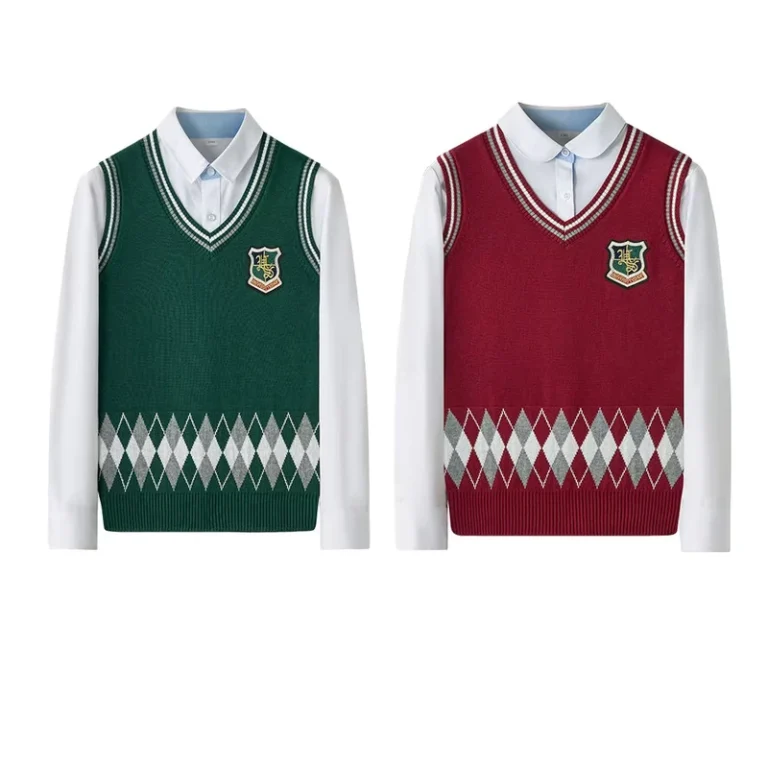 Cotton-V-Neck-Pull-Over-Knitted-Students-Vest-School-Uniform-Sweater-for-Boys-and-Girls-Age-Group-Children