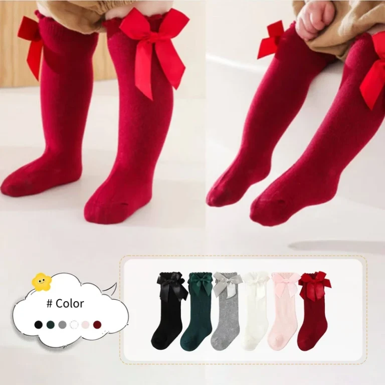 Cotton-polyester-Flock-Printed-Baby-Socks-with-Big-Bowknot-for-Girls-Princess-Style-Loose-Ankle-Long-Stockings-for-Students
