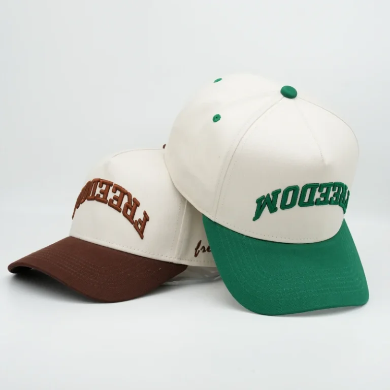 Custom-3D-Embroidered-Logo-5-Panel-Mens-Curved-Brim-Bill-A-frame-2-Tone-Snapback-Snap-Back-Baseball-Gorras-Caps-Hats