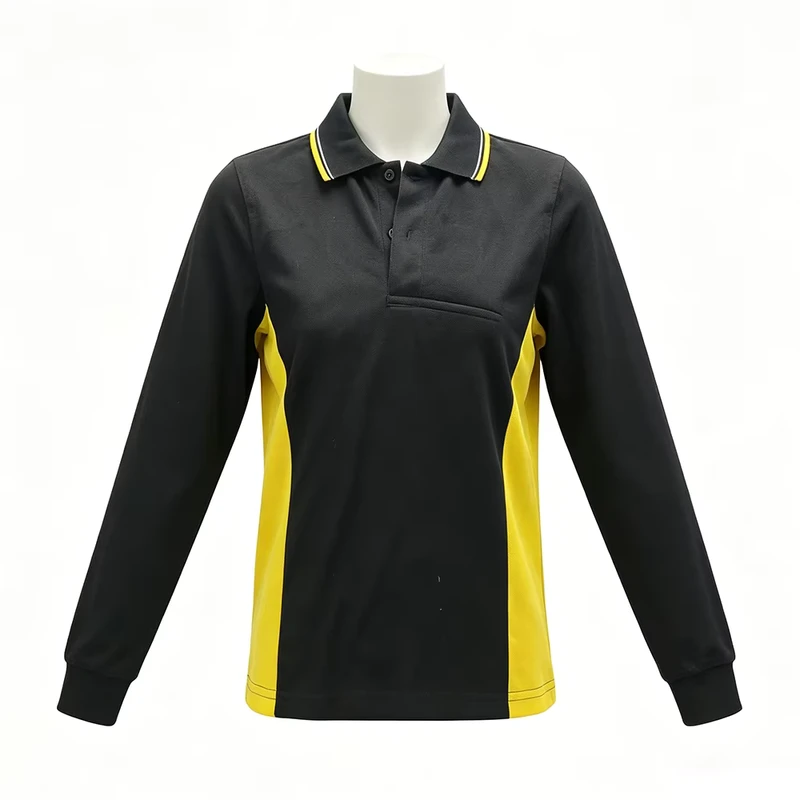Custom-Adults-Youth-Shorts-Sleeve-Long-Sleeve-Solid-Color-Dyed-Collar-Strip-Polo-Shirt-with-Different-Color-Matching-on-Body