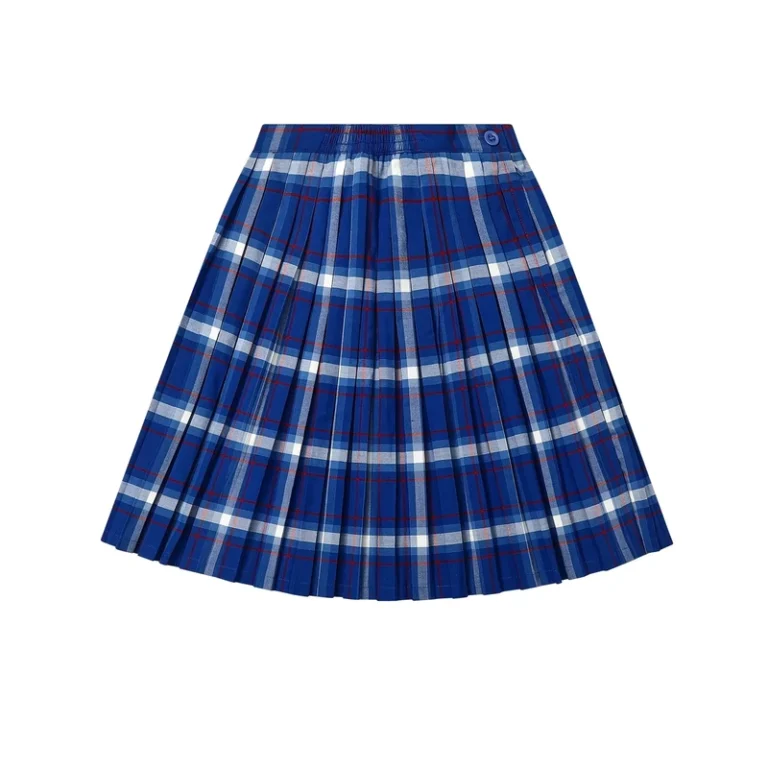 Custom-Blue-White-Checkered-Plaid-Dress-Skirts-for-Kids-Girls-School-Uniform-Skirt-Autumn-Season-Made-Polyester-School-Clothes
