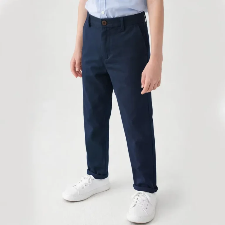 Custom-Boys-Navy-Chino-Pants-Cotton-Twill-Kids-Casual-Trousers-Slim-Fit-Adjustable-Waist-Children-School-Uniform-Pants