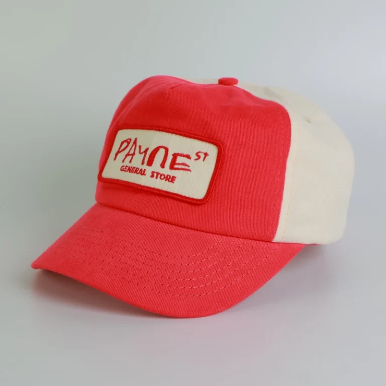 Custom-Brand-Embroidered-Logo-with-5-Panels-of-Pure-Cotton-Contrasting-Design-and-Adjustable-Baseball-Cap-with-Velcro