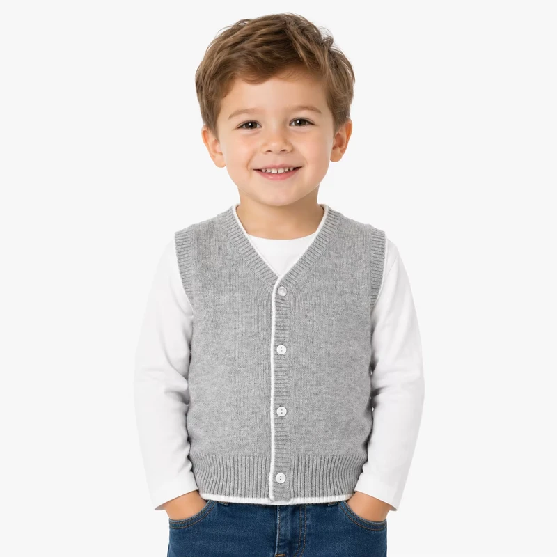 Custom-British-Stylish-Baby-Boys-v-Neck-Grey-Color-School-Uniform-Sweater-Vest