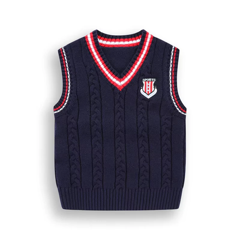 Custom-Casual-School-Uniform-Sleeveless-Knitted-Vest-School-Uniform-Comfortable-Preshrunk-logo-Sweater-School-Uniform