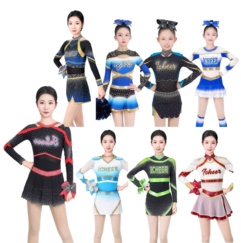 Custom-Cheer-Uniform-Elite-Youth-Cheerleader-Uniforms-Skirt-Blue-and-Yellow-Womens-Competition-Cheerleading-Uniform