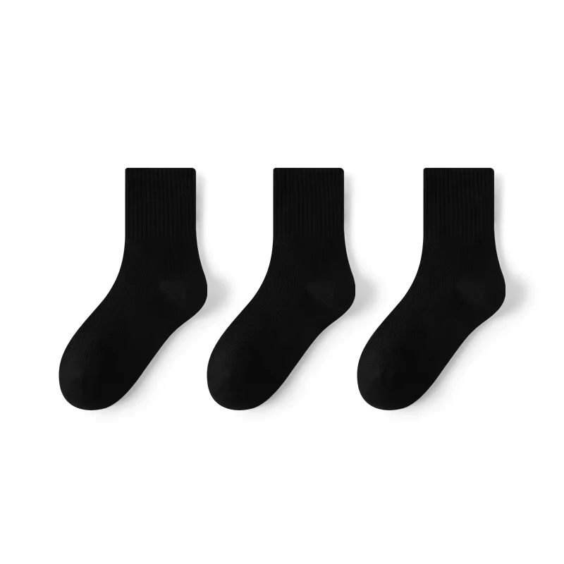 Custom-Children-Cotton-Crew-Knit-School-Socks-Kids-Boy-Girl-Plain-White-Black-Socks-Set