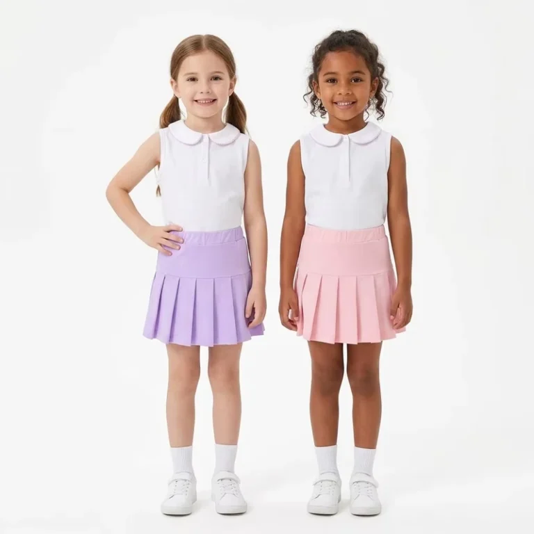 Custom-Children-Sporty-Skirt-Set-Cotton-White-Polo-Tops-and-Pleated-Skirts-Kids-Girls-School-Uniform-Tennis-Outfits-2-Piece
