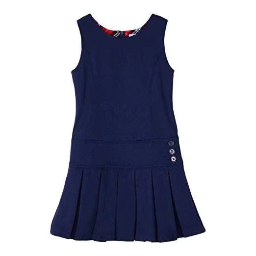 Custom-Childrens-Primary-School-Uniform-for-Girls-Crew-Neck-Pleated-Skirt-Polyester-Cotton-Student-Teacher-Uniform