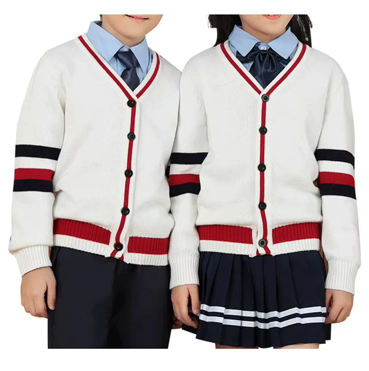 Custom-Color-Blocking-Long-Sleeve-School-Uniform-V-Neck-Knitwear-Teenage-Cardigan-Sweater-1