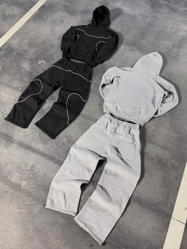 Custom-Contrast-Piping-Tracksuit-Y2K-Streetwear-Blank-Paneled-Sweatsuit-Pullover-Hoodie-And-Sweatpants-Two-Piece-Set
