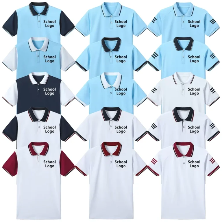 Custom-Cotton-Childrens-Boys-and-Girls-Primary-and-Secondary-School-Students-High-School-Classic-Red-POLO-Shirt-Uniform