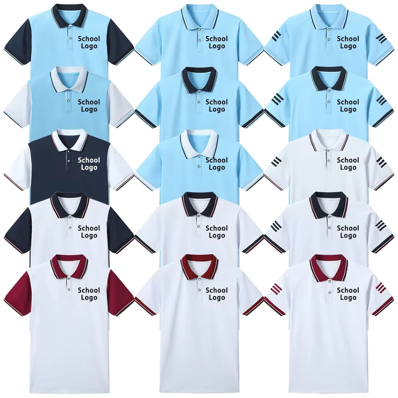 Custom-Cotton-Childrens-Boys-and-Girls-Primary-and-Secondary-School-Students-High-School-Classic-Red-POLO-Shirt-Uniform