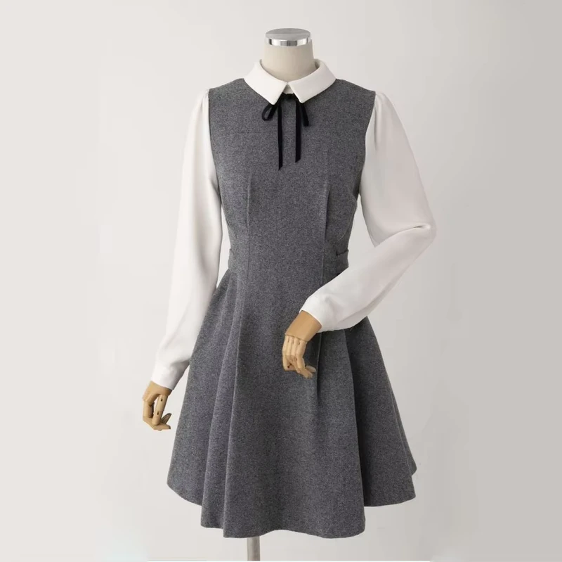 Custom-Design-Girl-School-Uniform-Kindergarten-Primary-School-Gray-Dress-High-School-Uniform