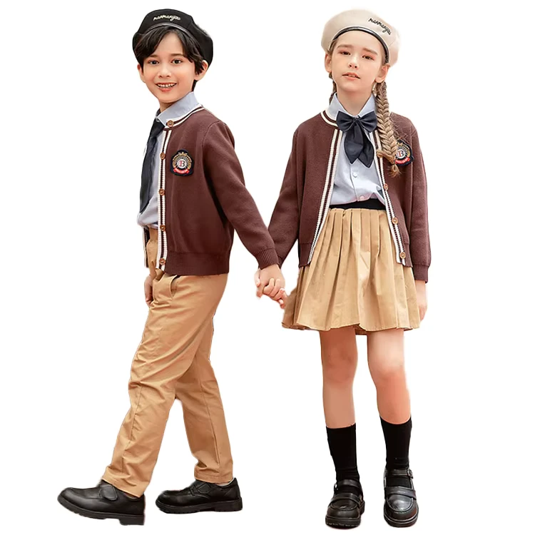 Custom-Design-Winter-Childrens-Cotton-100-School-Uniform-Sets-for-Baby-Girls-Primary