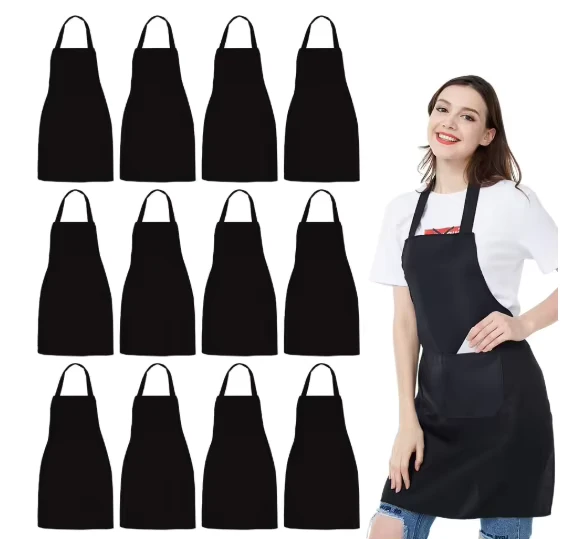 Custom-Designed-Poly-Cotton-Blend-Uniform-Apron-for-Waiters-Size-Adjustable-Straps-for-BBQ-Garden-Use-Printed-Logo-Customizable