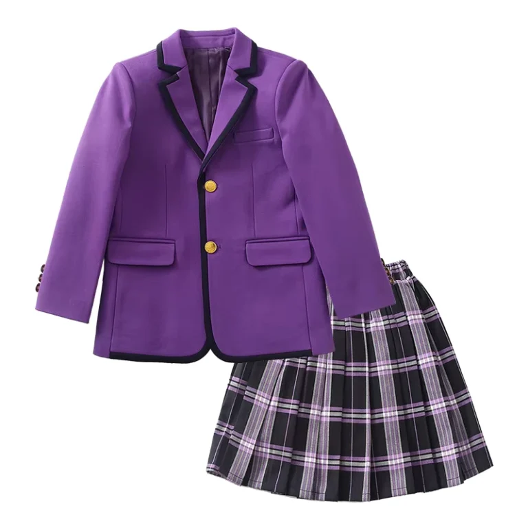 Custom-European-Style-Design-High-Middle-Purple-Blazer-Plaid-Skirt-Set-Primary-Kindergarten-School-Uniform-for-Girls