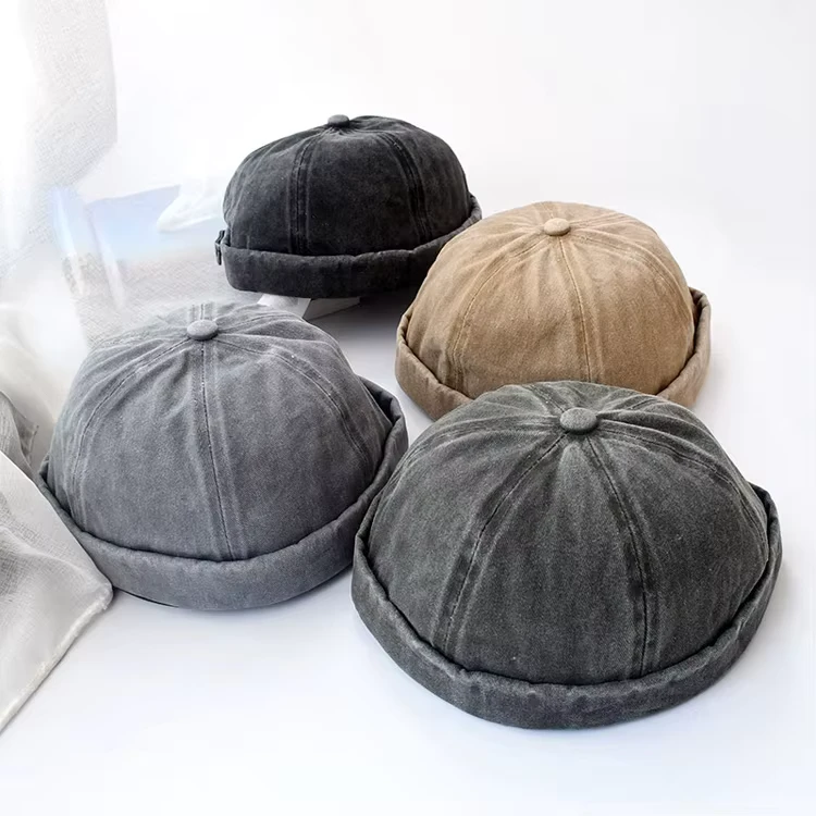 Custom-Fashion-Denim-Docker-Cap-Brimless-Hat-Solid-Color-Sailor-Cap-Beanie-Hats-for-Men-Women