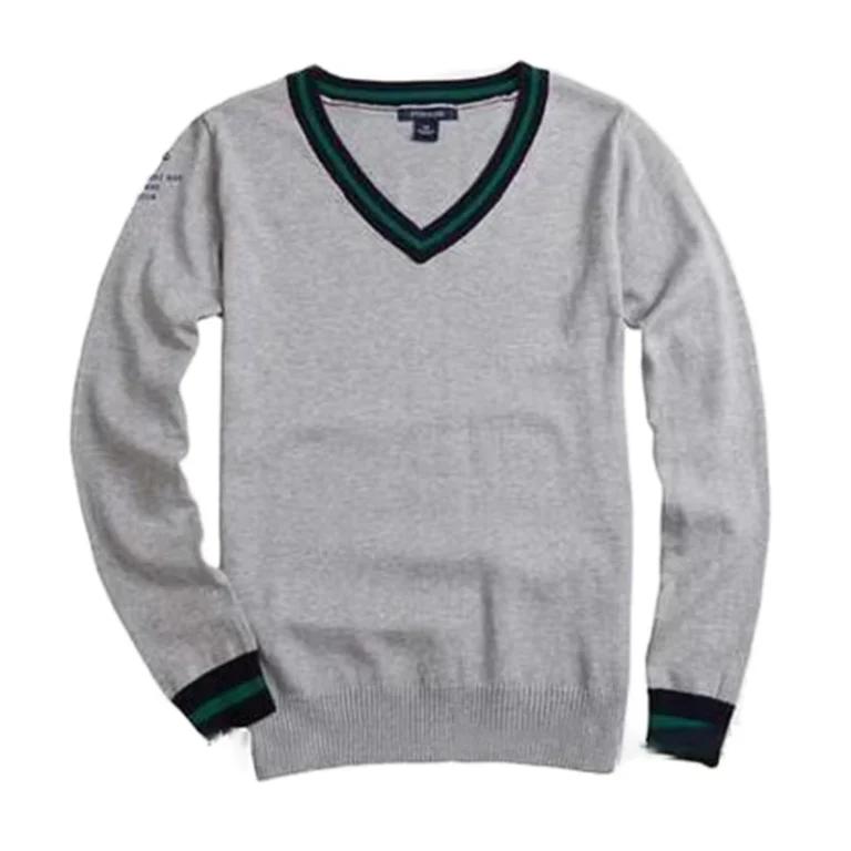 Custom-Fashion-Spring-Black-grey-Cotton-School-Boys-Long-Sleeves-V-neck-Collar-Knitting-Pullover-Sweaters