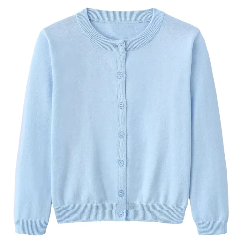 Custom-Girls-Cardigan-Sweater-Toddler-Long-Sleeve-Button-Knit-Solid-Cotton-Anti-Wrinkle-Breathable-School-Uniform-Tops