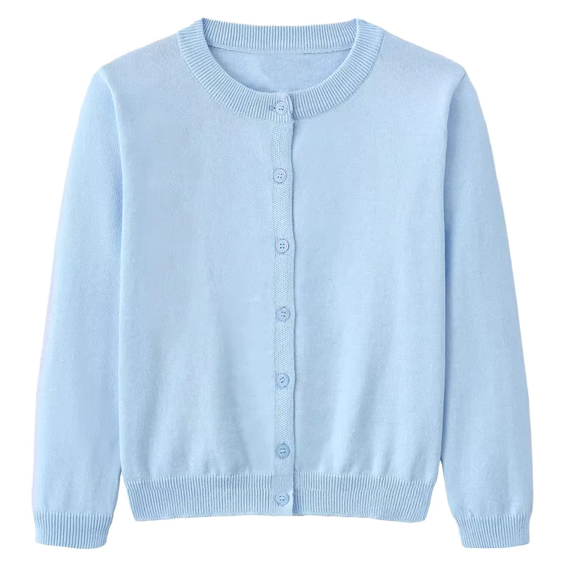 Custom-Girls-Cardigan-Sweater-Toddler-Long-Sleeve-Button-Knit-Solid-Cotton-Anti-Wrinkle-Breathable-School-Uniform-Tops