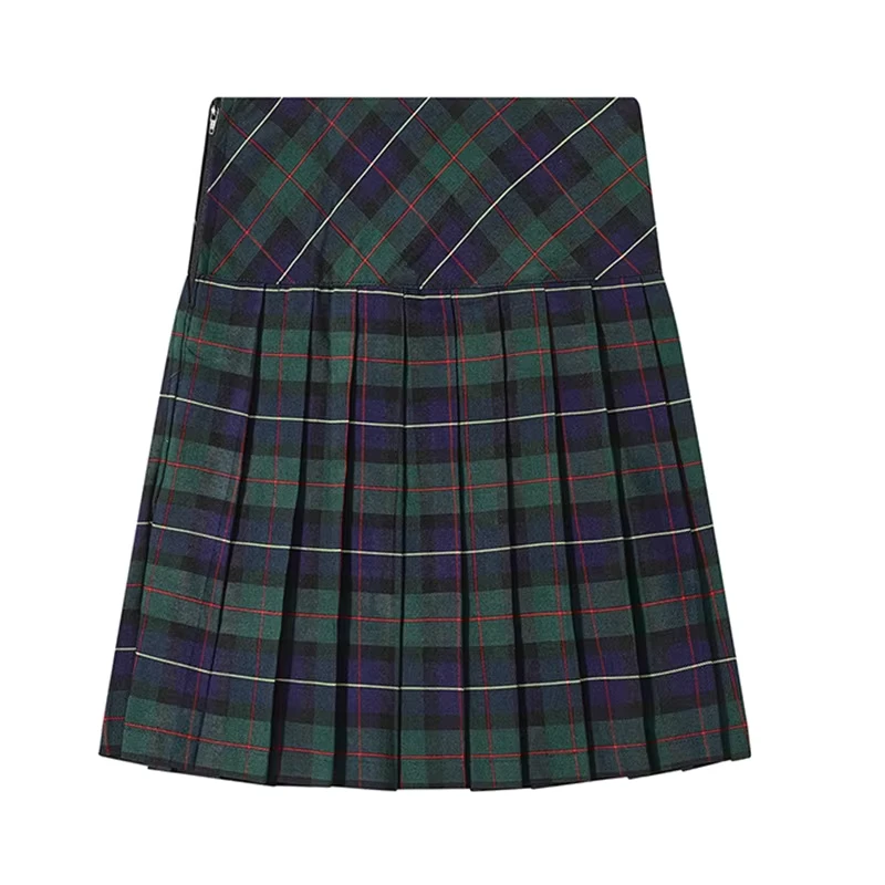 Custom-Green-Navy-Checkered-Plaid-Skirt-School-Uniform-Girls-Checkered-Dress-for-Kids-School-Clothes