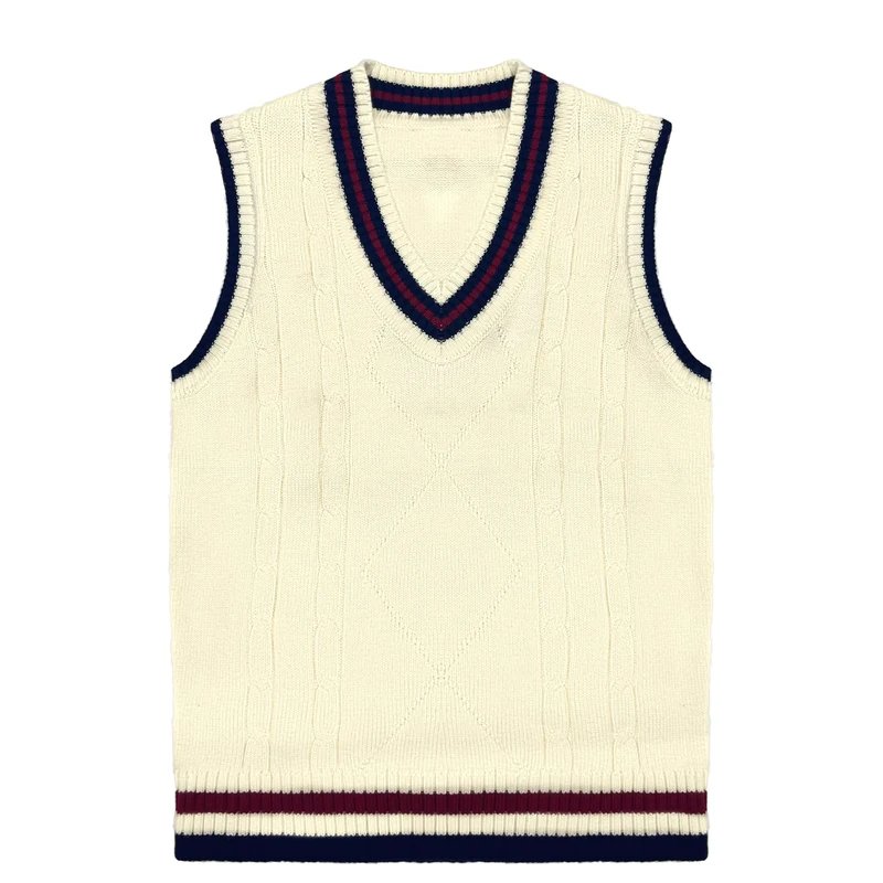 Custom-High-end-Primary-School-Sleeveless-Cotton-Knit-Baby-Vest-Kids-Sweater-V-Neck-Children-School-Uniform