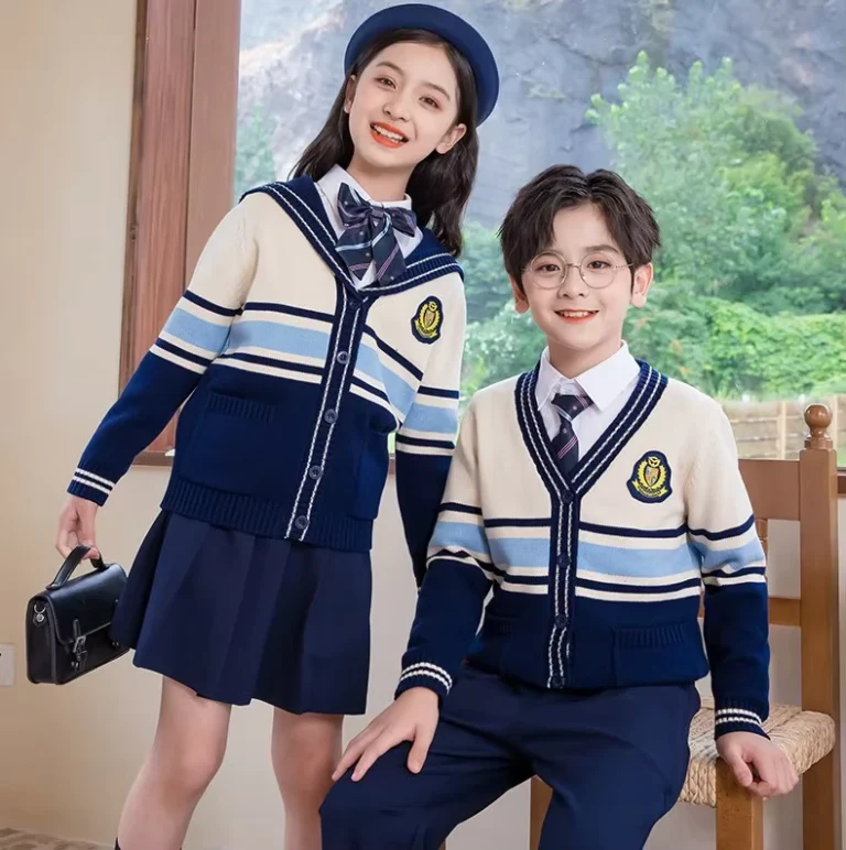 Custom-International-School-Stripe-Trim-Cardigan-Sweater-Noble-Temperament-Latest-Design-School-Uniform-Sweater-Design