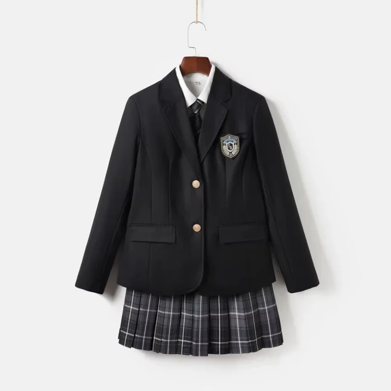 Custom-JK-Style-Blazer-for-Girls-Preppy-School-Uniform-Jacket-2-Button-Basic-Suit-Full-Set