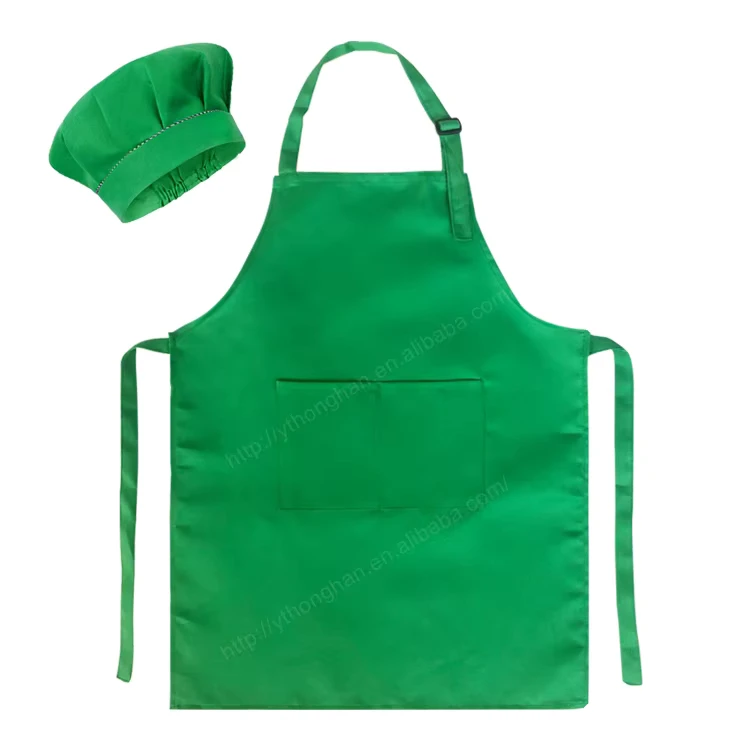 Custom-Kids-Apron-Set-Polyester-Twill-Childrens-Painting-Kitchen-Cooking-Apron