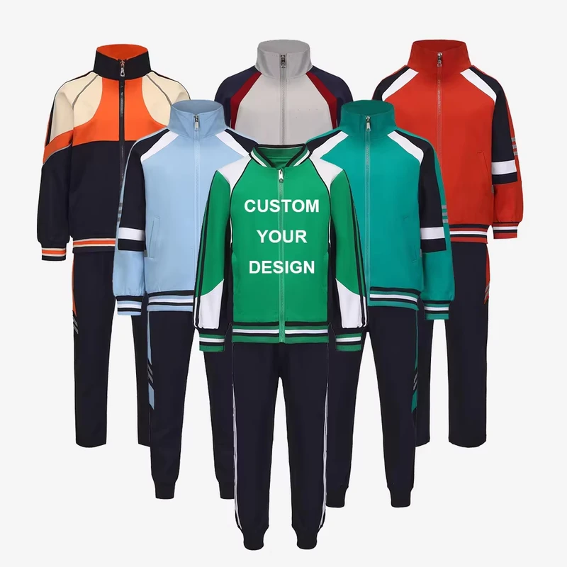 Custom-Kids-Clothing-Primary-School-Uniform-Tracksuit-Set-Polyester-and-Cotton-Long-Sleeves-for-Summer-Autumn-Spring