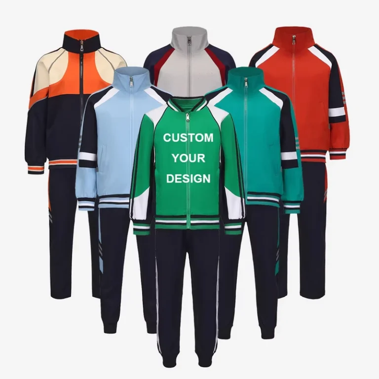 Custom-Kids-Clothing-Primary-School-Uniform-Tracksuit-Set-Polyester-and-Cotton-Long-Sleeves-for-Summer-Autumn-and-Spring