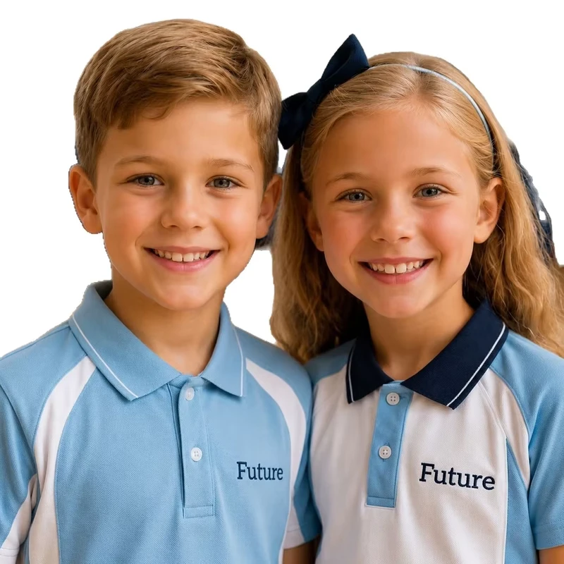 Custom-Kids-Polo-Shirt-2-Piece-Set-Short-Sleeve-School-Uniform-with-Embroidered-Logo-for-Kindergarten-Elementary